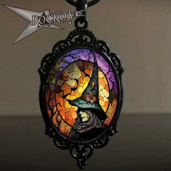 Stained Glass Witch Necklace