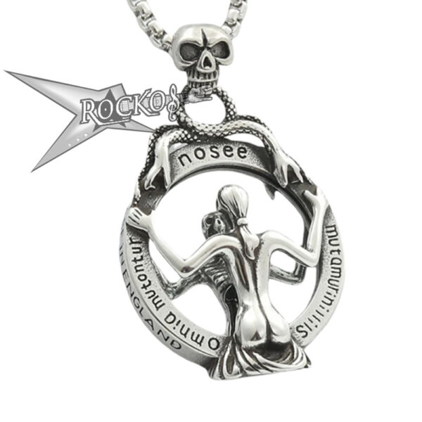 Skull Watching Mirror Necklace