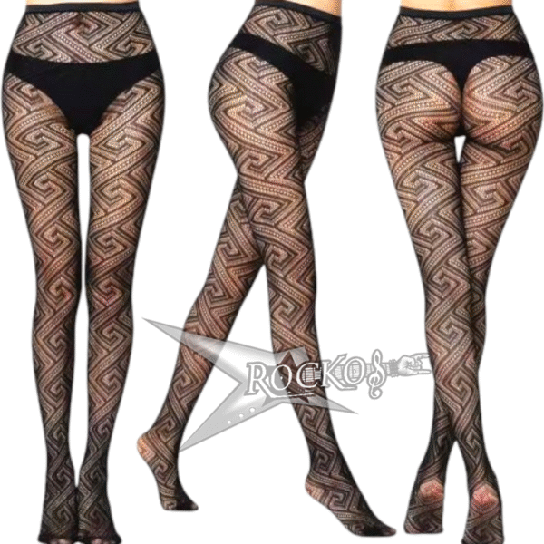 PRINTED MESH PANTYHOSE