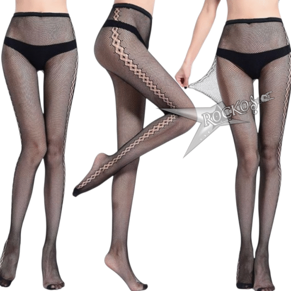 PRINTED MESH PANTYHOSE