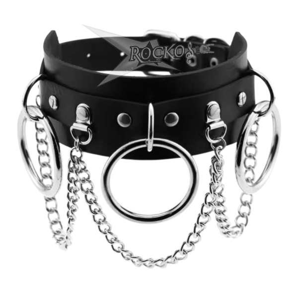 SILVER  HOOPS & CHAINS CHOCKER