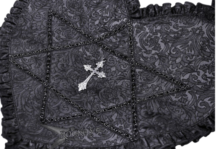 Gothic Women's Heart Shoulder Bag with Cross Detail - Image 4
