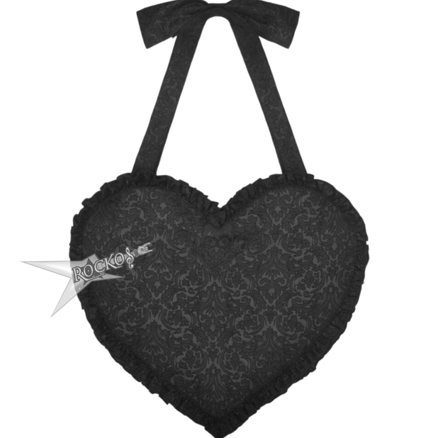 Gothic Women's Heart Shoulder Bag with Cross Detail - Image 3