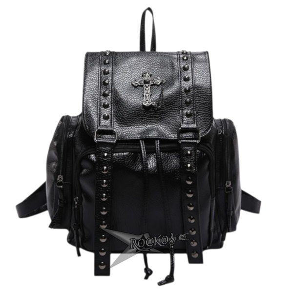 Leather Backpack with Multiple Pockets