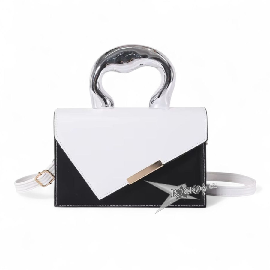 CONTRAST COLOR WOMAN HANDBAG (WHITE)