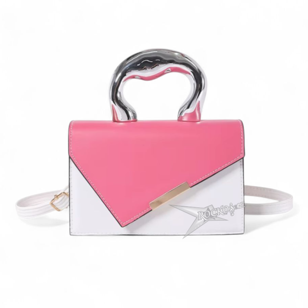 CONTRAST COLOR WOMAN HANDBAG (PINK)