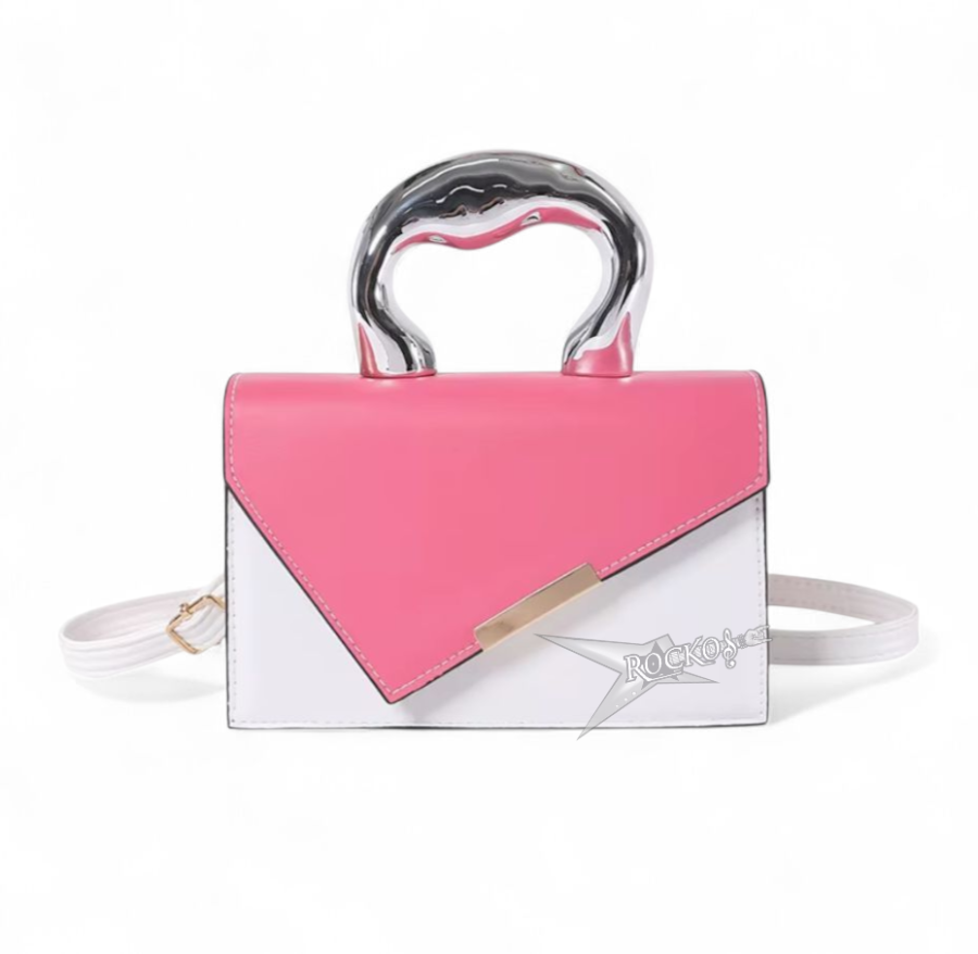 CONTRAST COLOR WOMAN HANDBAG (PINK)