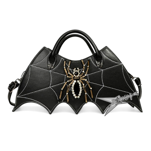 LEATHER BAG WITH SPIDERWEB DESING