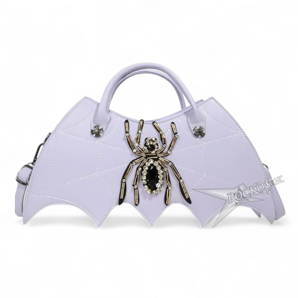 PURPLE BAG WITH SPIDERWEB DESING
