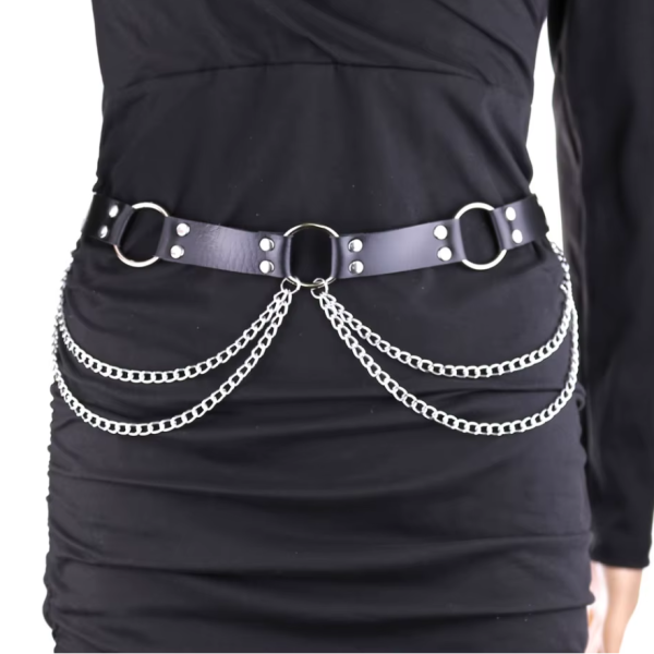 CHAINS WITH RINGS WAIST BELT-HARNESS
