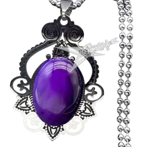 PURPLE  NATURAL STONE NECKLACE