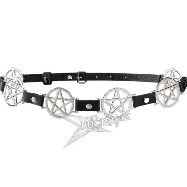 HARNESS BELT WITH METAL PENTAGRAM