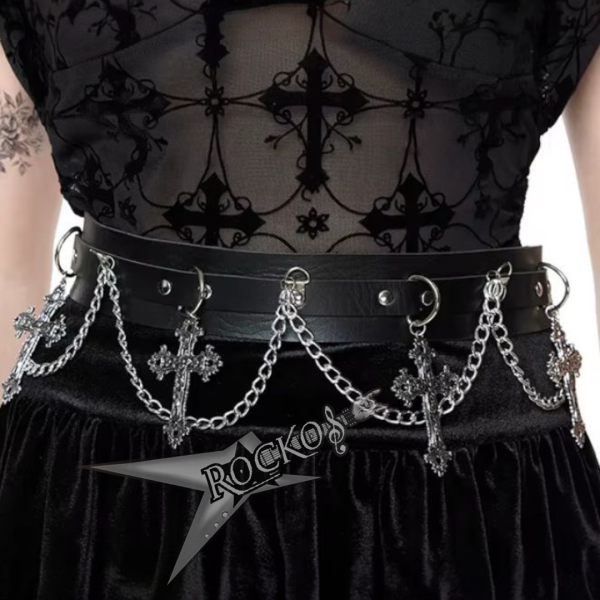 VINTAGE CROSS CHAIN BELT HARNESS