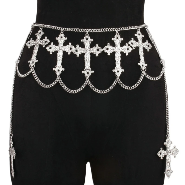 VINTAGE MULTI CROSS CHAIN BELT-HARNESS