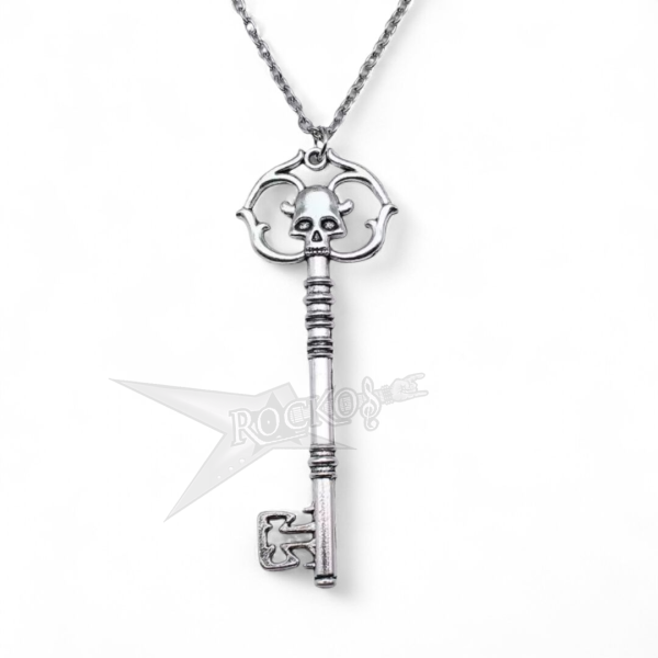 SILVER SKULL KEY NECKLACE