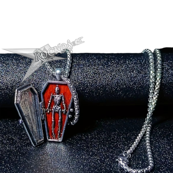 SKELETON COFFIN SHAPED PENDANTS NECKLACE