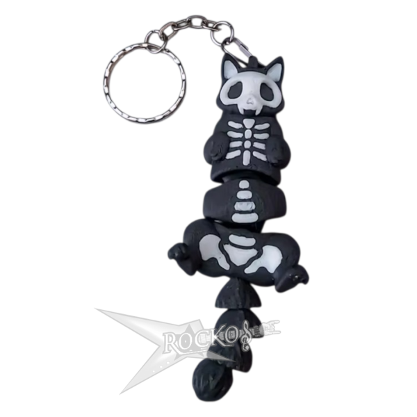 SKELETON CAT KEYCHAIN