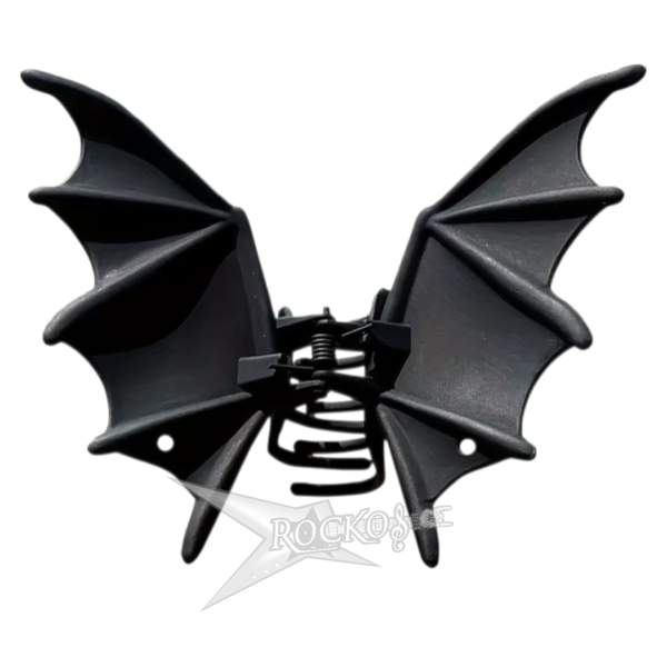 MATTE BLACK BAT HAIR CLIP