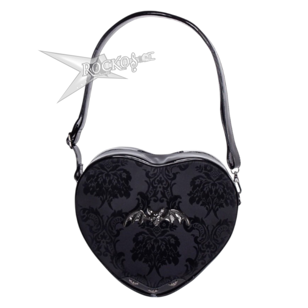 DAMASK BLACK HEART SHOULDER BAG
