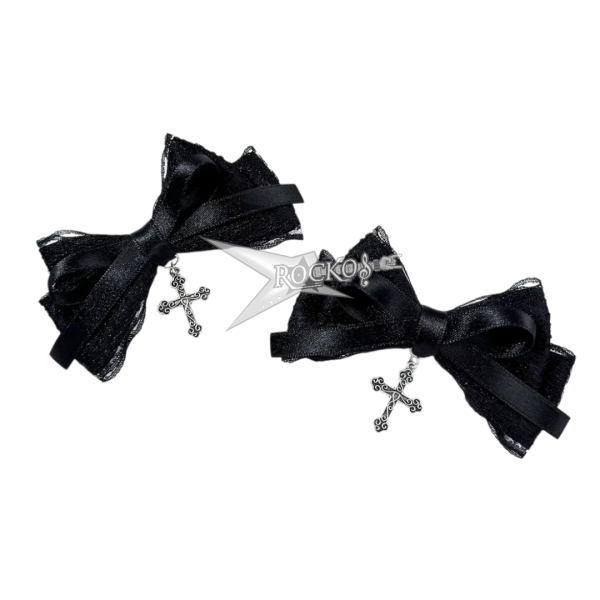 CROSS HAIR CLIPS (2PCS) - BLACK