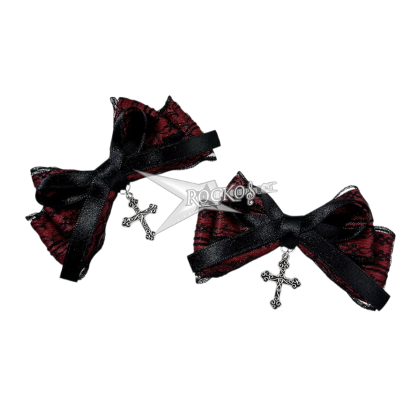 CROSS HAIR CLIPS (2PCS) - RED