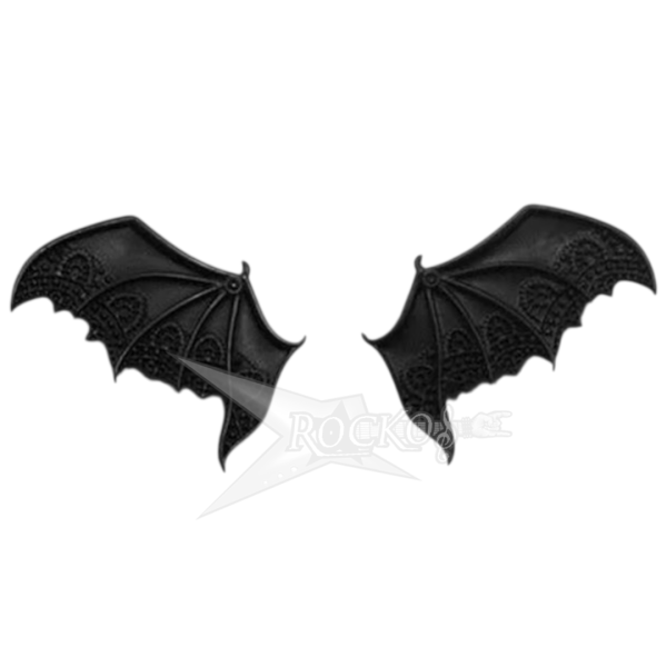 BLACK BAT WING HAIR CLIPS (2pc)