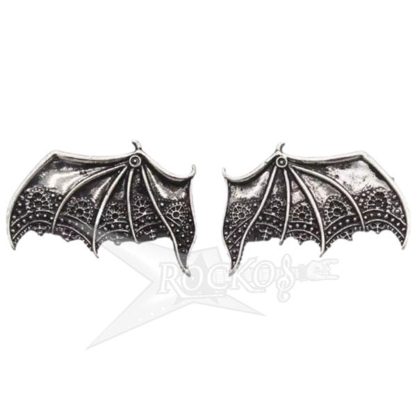 SILVER BAT WING HAIR CLIPS (2pcs)