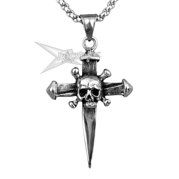 SKULL CROSS SWORD NECKLACE CHAIN