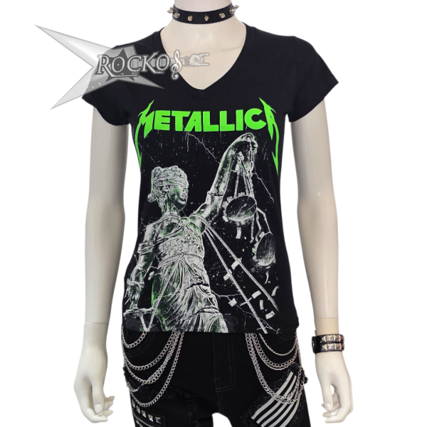 METALLICA - JUSTICE FOR ALL  (Women's T-Shirt) Printed