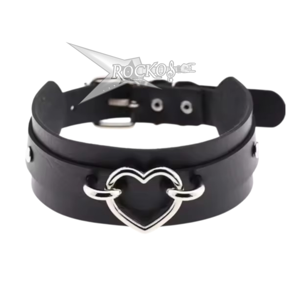 SILVER HEART RING CHOKER
