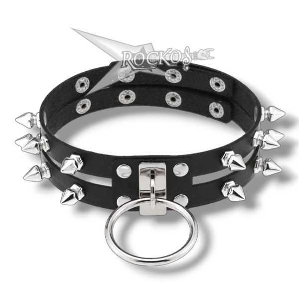 METAL PLATE O-RING DOUBLE STRAP CHOKER