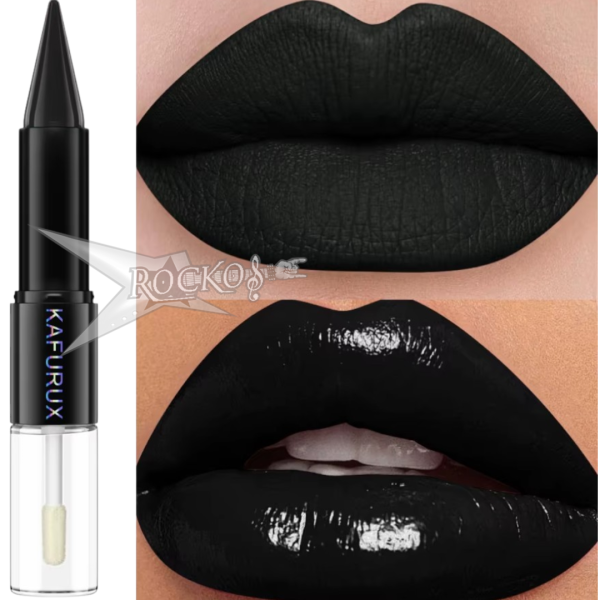 2 IN 1 BLACK MATE LIPSTICK WATERPROOF (LIP OIL)