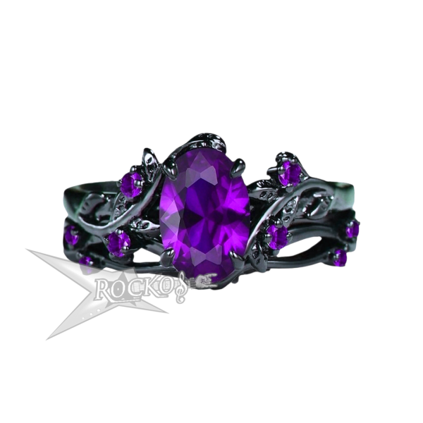 PURPLE RHINESTONE CZ RINGS