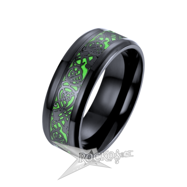 GREEN STAINLESS STELL RING