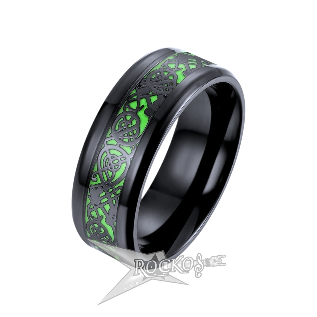 GREEN STAINLESS STELL RING