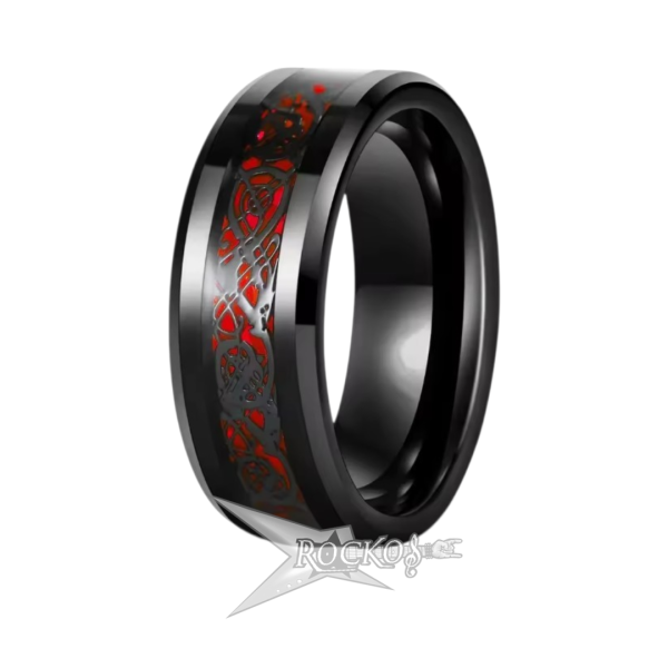 RED STAINLESS STEEL RING