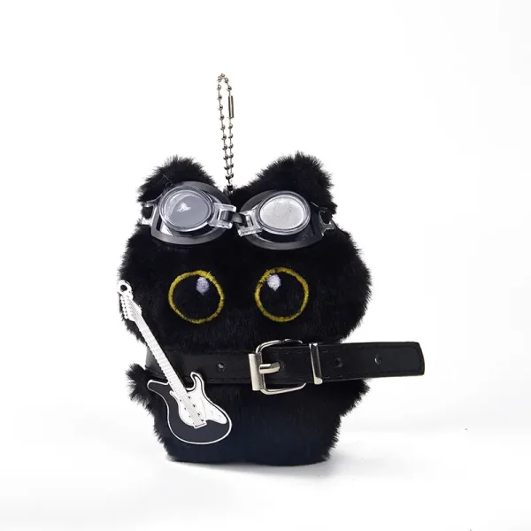 KEYCHAIN Mini Black Cat Plush