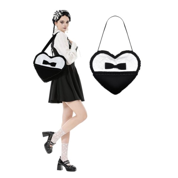 Lara Black & White Heart Bag (Dark in love)