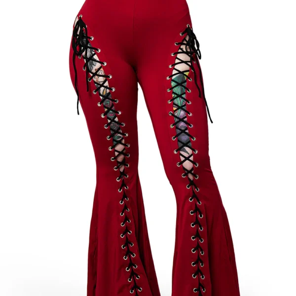 BLOOD RED FLARE PANTS