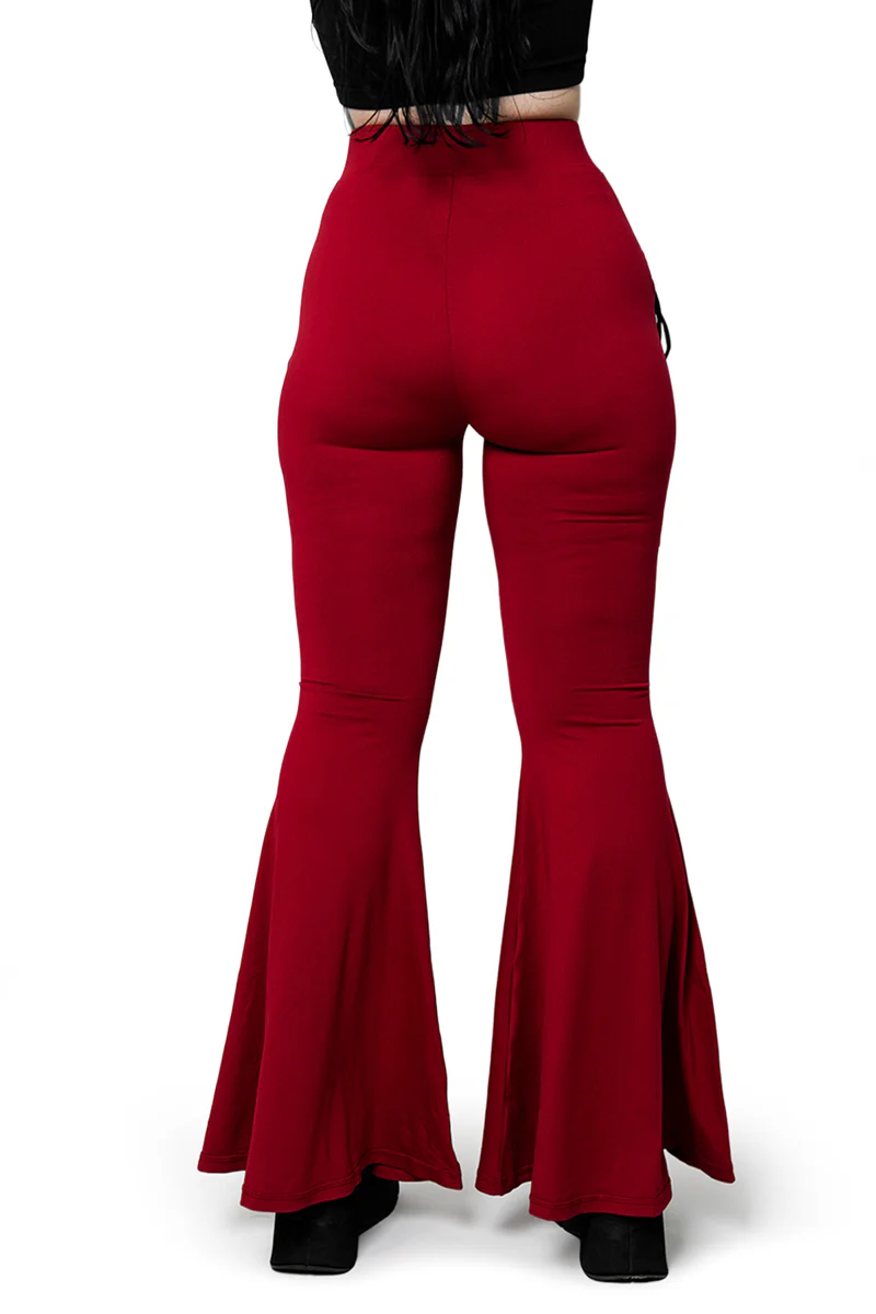 BLOOD RED FLARE PANTS - Image 3