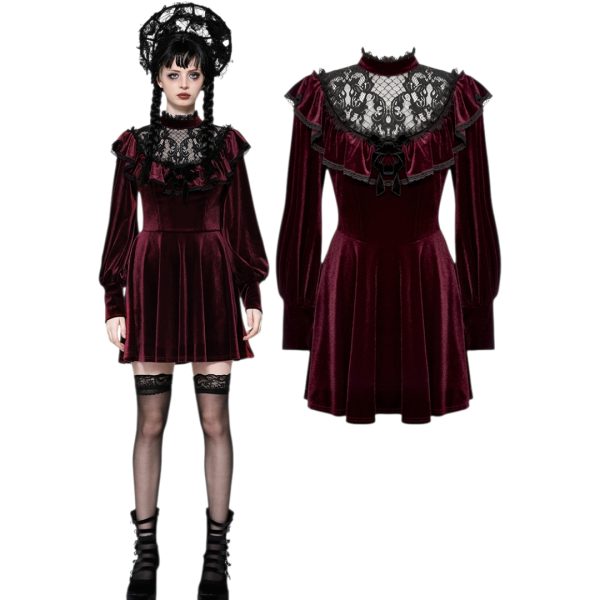 RED VELVET GOTHIC DOLL DRESS  (DARK IN LOVE)