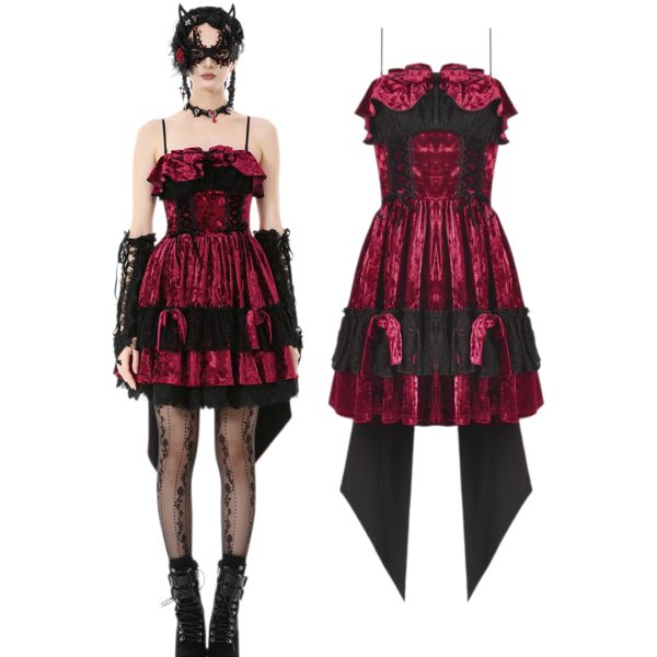 RED VELVET LOLITA TAIL DRESS (DARK IN LOVE)