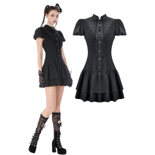 DARK LOLITA BOW-TRIM DRESS (DARK IN LOVE)
