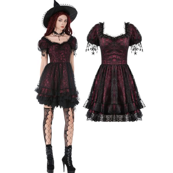 RED BLACK LACE PRINCESS DRESS (DARK IN LOVE)