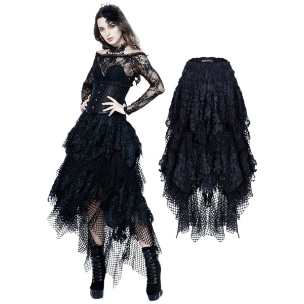 PUNK MESSY MESH AND LACE SKIRT (Dark in Love)