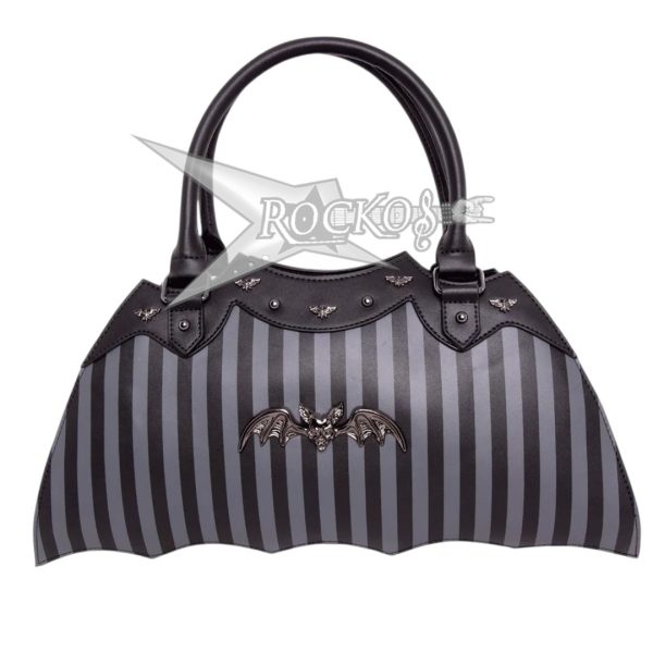 PINSTRIPE BAT HANDBAG