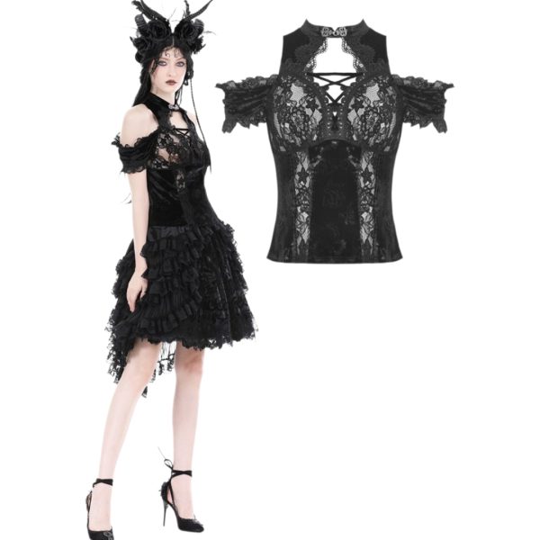 GOTHIC HOLOW OUT SEXY LACE TOP (Dark in Love)
