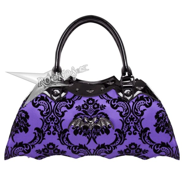 DAMASK BAT HANDBAG IN VIOLET