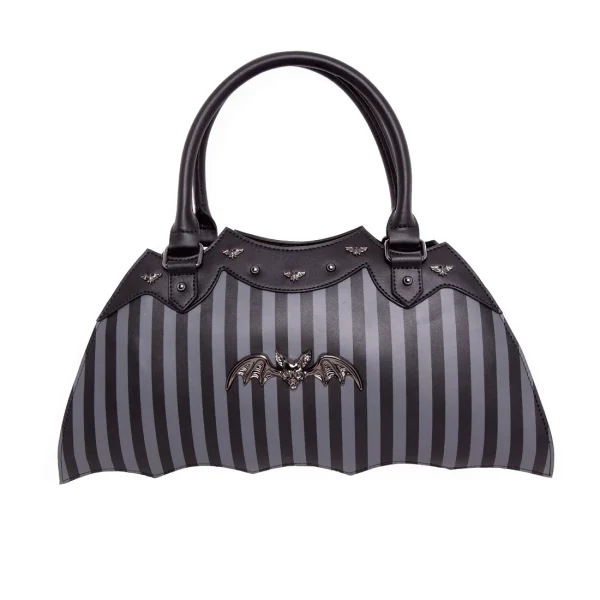 PINSTRIPE BAT HANDBAG