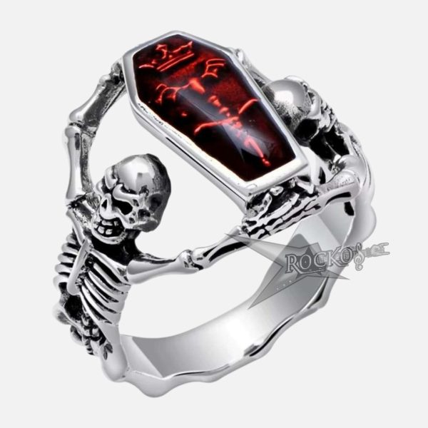 COFFIN SKULL RING